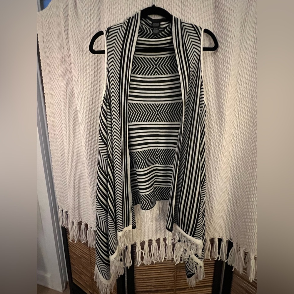 Striped Black and White tank vest